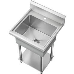Hot Standart Pro 24” Wide Stainless Steel Laundry Utility Sink Kraus Free Standing Utility Sinks|Laundry & Utility Sinks
