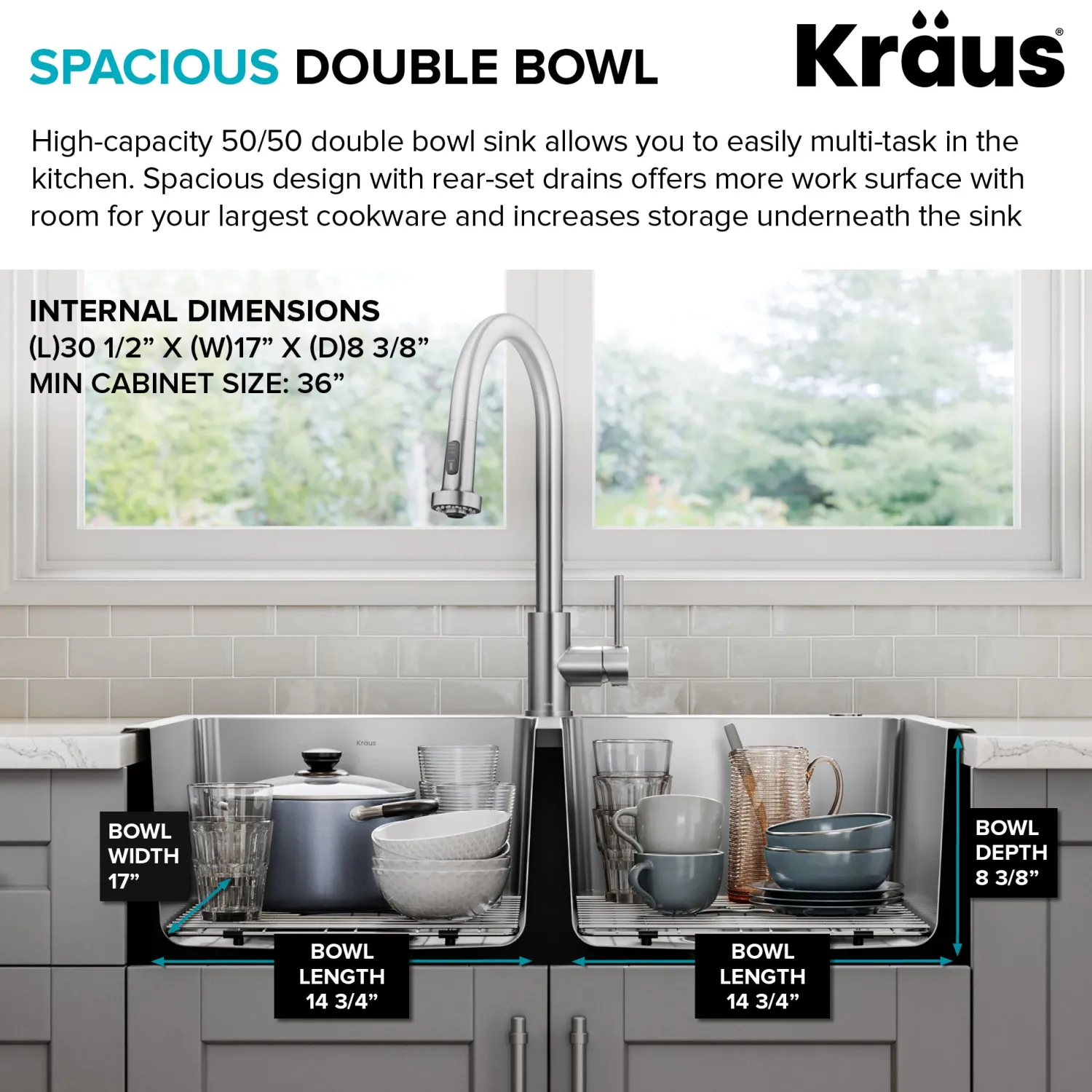 33” Topmount Double Bowl Stainless Steel Kitchen Sink Drop-In / Top Mount Sinks|Double Bowl Sinks