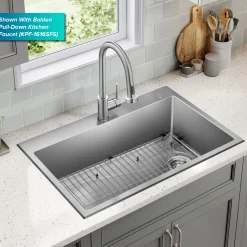 New 33” Topmount Single Bowl Stainless Steel Kitchen Sink Drop-In / Top Mount Sinks|Single Bowl Sinks