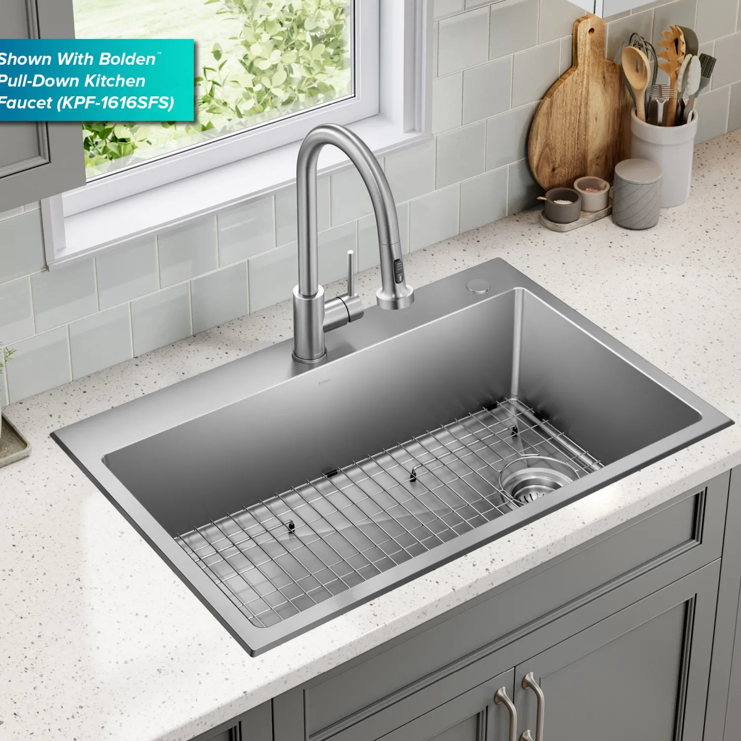 New 33” Topmount Single Bowl Stainless Steel Kitchen Sink Drop-In / Top Mount Sinks|Single Bowl Sinks