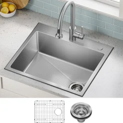 Online 25” Topmount Single Bowl Stainless Steel Kitchen Sink Drop-In / Top Mount Sinks|Stainless Steel Sinks