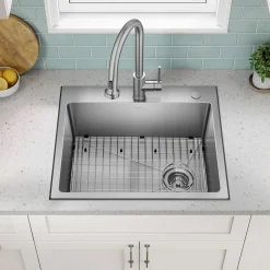 Online 25” Topmount Single Bowl Stainless Steel Kitchen Sink Drop-In / Top Mount Sinks|Stainless Steel Sinks