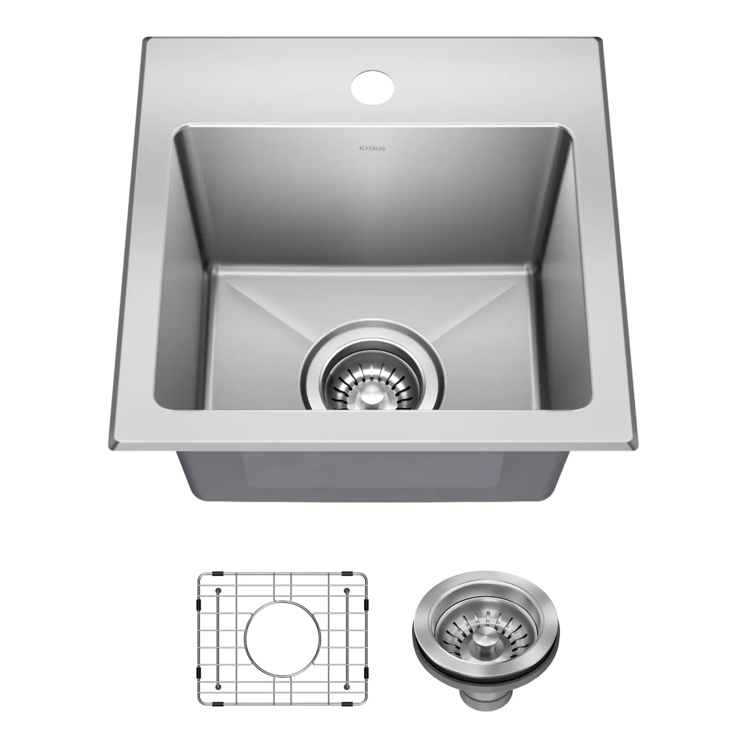 Best 15” Topmount Single Bowl Stainless Steel Kitchen Bar Sink Sinks For Tight Spaces|Bar / Prep Sinks