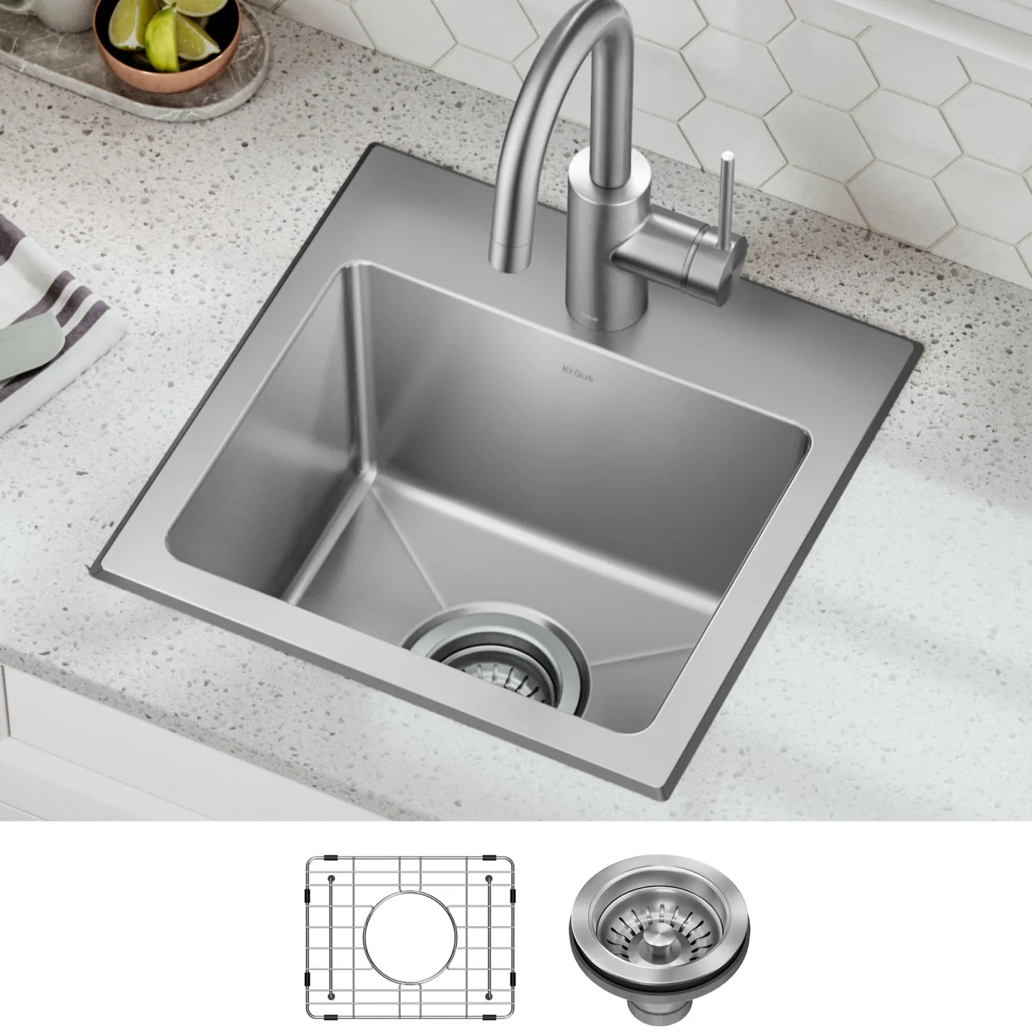 Best 15” Topmount Single Bowl Stainless Steel Kitchen Bar Sink Sinks For Tight Spaces|Bar / Prep Sinks