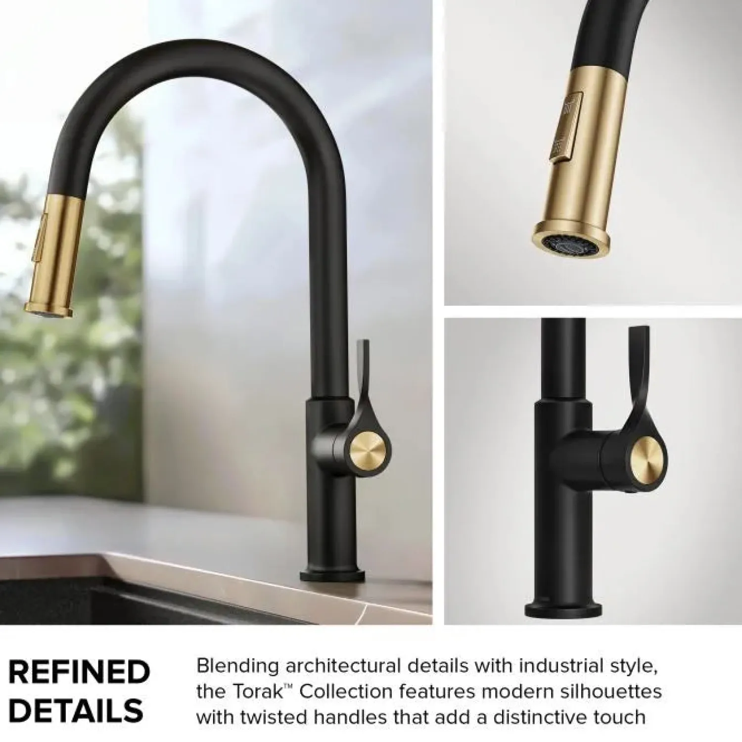 New Torak Single Handle Pull Down Kitchen Faucet in Matte Black Single Hole