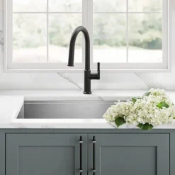 New Torak Single Handle Pull Down Kitchen Faucet in Matte Black Single Hole