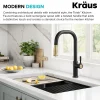 Clearance Torak Single Handle Pull Down Kitchen Faucet in Matte Black with Brushed Brass Single Hole