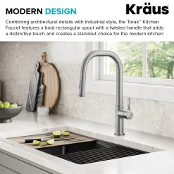 Hot Torak Single Handle Pull Down Kitchen Faucet in Spot-Free Stainless Single Hole