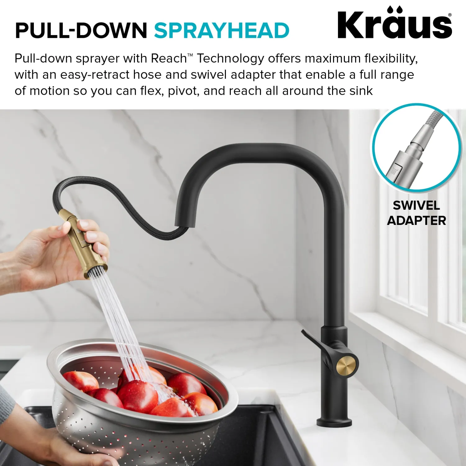 Discount Torak Single Handle Pull Down Kitchen Faucet in Matte Black Single Hole