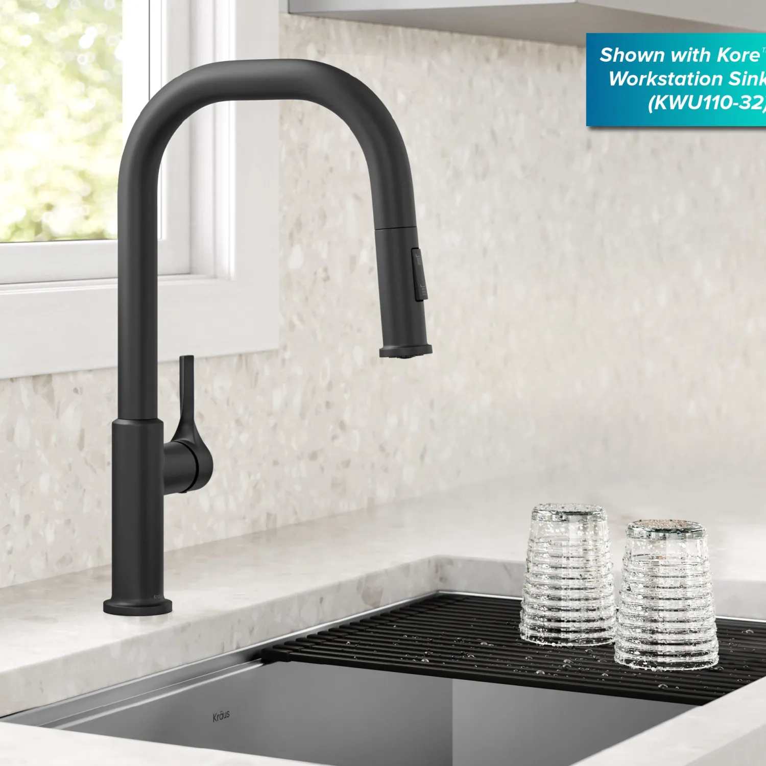 Discount Torak Single Handle Pull Down Kitchen Faucet in Matte Black Single Hole