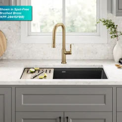 Discount Torak Single Handle Pull Down Kitchen Faucet in Matte Black Single Hole
