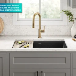 Sale Torak Single Handle Pull Down Kitchen Faucet in Brushed Brass Single Hole