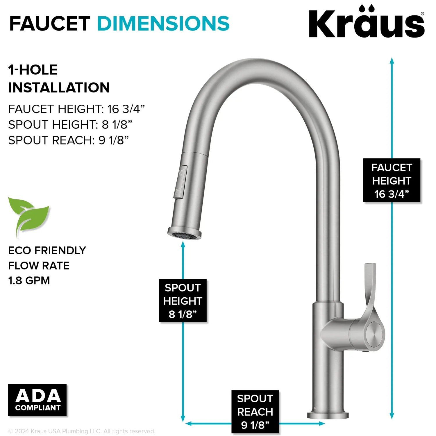 Online Torak Single Handle Pull Down Kitchen Faucet in Spot-Free Stainless Single Hole