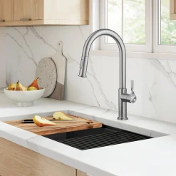 Online Torak Single Handle Pull Down Kitchen Faucet in Spot-Free Stainless Single Hole