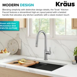 Online Torak Single Handle Pull Down Kitchen Faucet in Spot-Free Stainless Single Hole