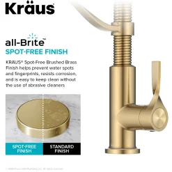 Discount Torak Single Handle Pull Down Kitchen Faucet in Brushed Brass Single Hole