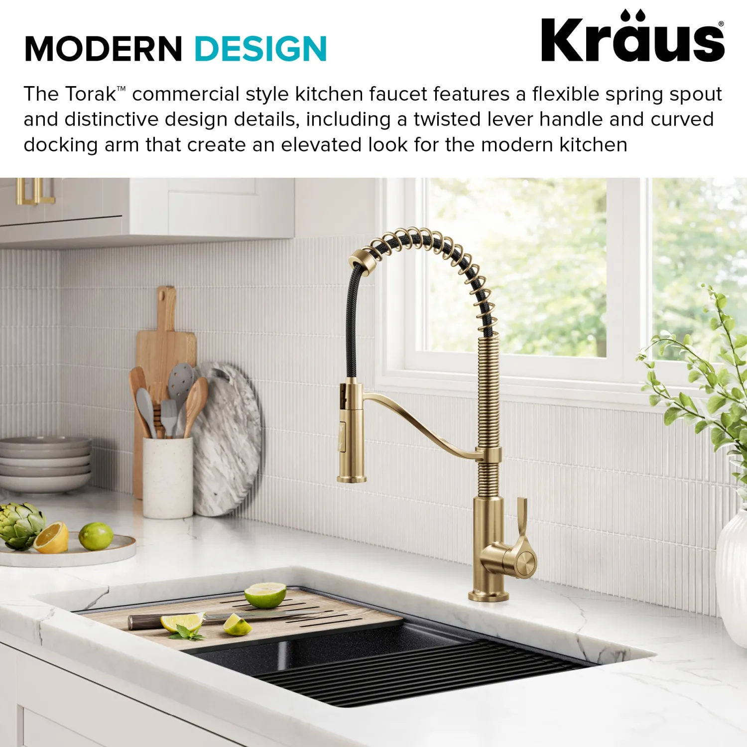 Discount Torak Single Handle Pull Down Kitchen Faucet in Brushed Brass Single Hole