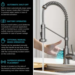 Sale Touchless Pull-Down Single Handle 18-Inch Kitchen Faucet in Spot Free Stainless Steel Touchless, Sensor And Tap Activated Kitchen Faucets|Single Hole