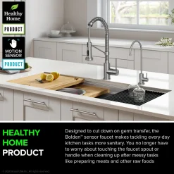 Sale Touchless Pull-Down Single Handle 18-Inch Kitchen Faucet in Spot Free Stainless Steel Touchless, Sensor And Tap Activated Kitchen Faucets|Single Hole