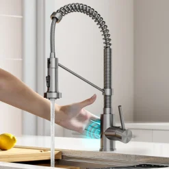 Sale Touchless Pull-Down Single Handle 18-Inch Kitchen Faucet in Spot Free Stainless Steel Touchless, Sensor And Tap Activated Kitchen Faucets|Single Hole