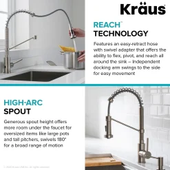 Sale Touchless Pull-Down Single Handle 18-Inch Kitchen Faucet in Spot Free Stainless Steel Touchless, Sensor And Tap Activated Kitchen Faucets|Single Hole