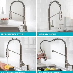 Sale Touchless Pull-Down Single Handle 18-Inch Kitchen Faucet in Matte Black Touchless, Sensor And Tap Activated Kitchen Faucets|Single Hole