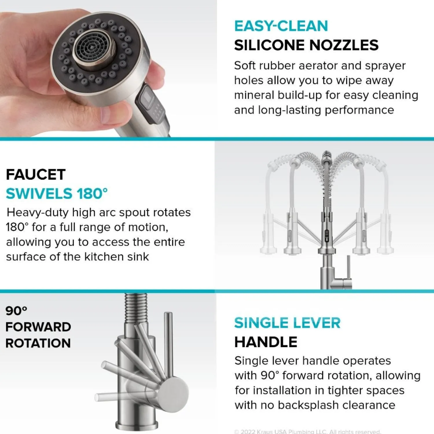 Online Touchless Pull-Down Single Handle 18-Inch Kitchen Faucet in Spot-Free Stainless & Matte Black Touchless, Sensor And Tap Activated Kitchen Faucets|Single Hole