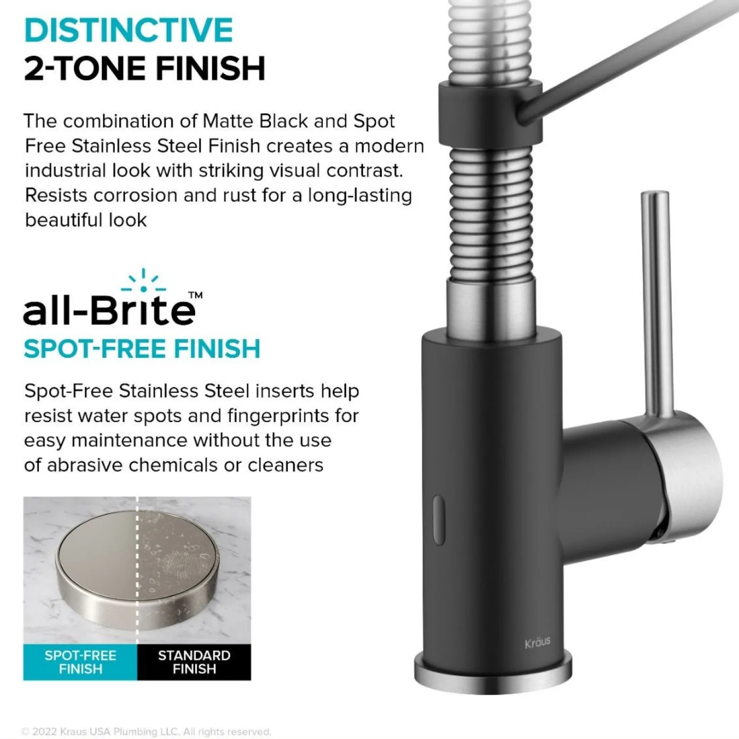 Online Touchless Pull-Down Single Handle 18-Inch Kitchen Faucet in Spot-Free Stainless & Matte Black Touchless, Sensor And Tap Activated Kitchen Faucets|Single Hole