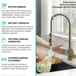 Online Touchless Pull-Down Single Handle 18-Inch Kitchen Faucet in Spot-Free Stainless & Matte Black Touchless, Sensor And Tap Activated Kitchen Faucets|Single Hole