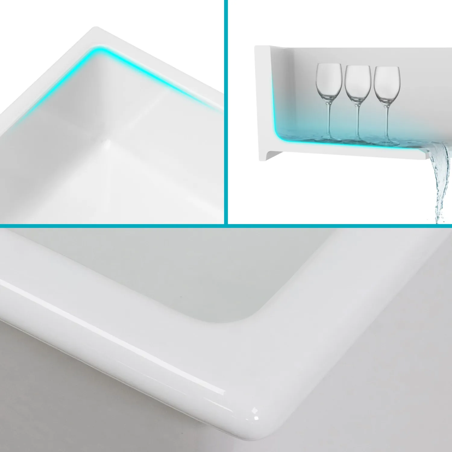 Clearance Turino 30" Drop-In or Undermount Fireclay Kitchen Sink with Thick Mounting Deck in Gloss White Drop-In / Top Mount Sinks|Single Bowl Sinks