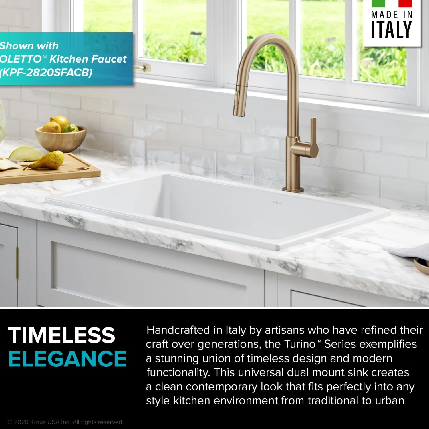 Clearance Turino 30" Drop-In or Undermount Fireclay Kitchen Sink with Thick Mounting Deck in Gloss White Drop-In / Top Mount Sinks|Single Bowl Sinks
