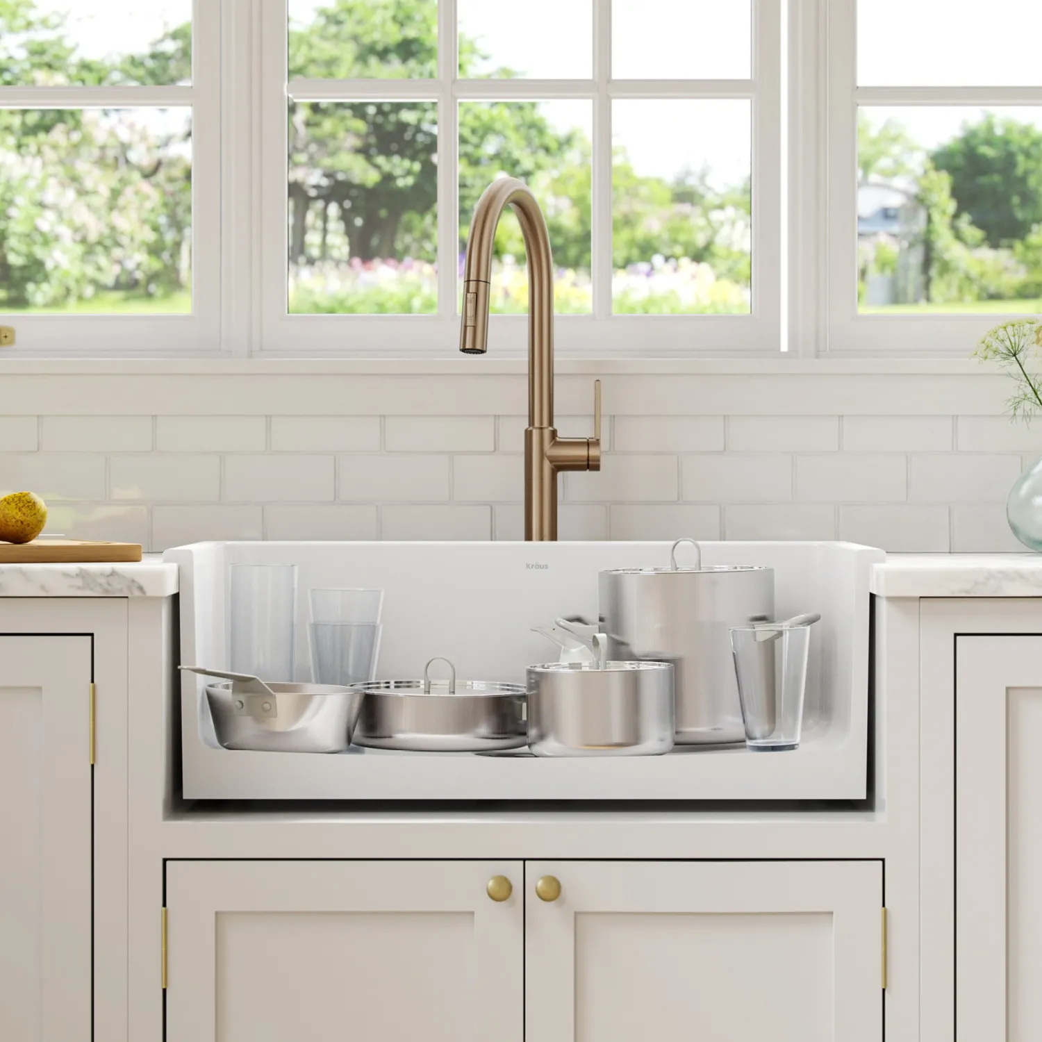 Clearance Turino 30" Drop-In or Undermount Fireclay Kitchen Sink with Thick Mounting Deck in Gloss White Drop-In / Top Mount Sinks|Single Bowl Sinks