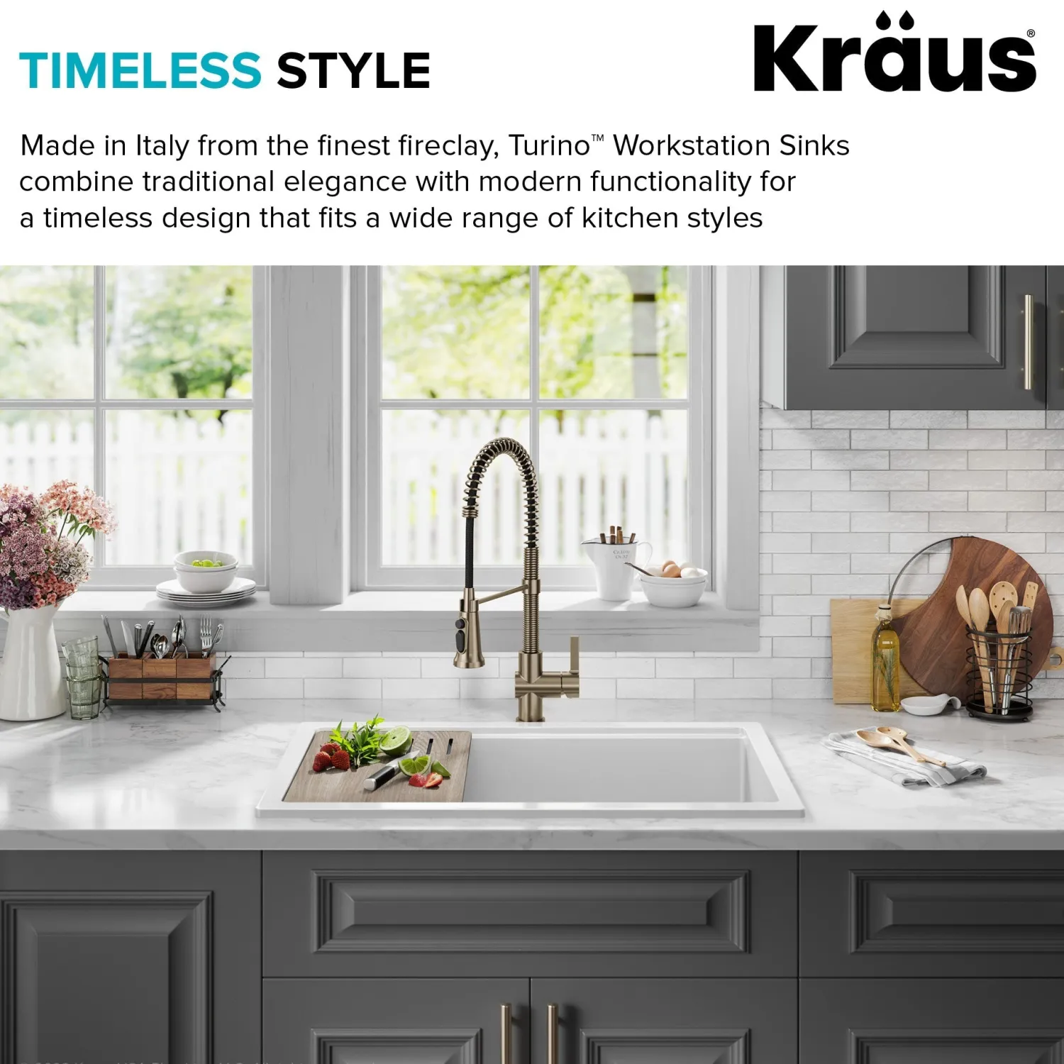 Hot Turino 33" Drop-In or Undermount Fireclay Workstation Kitchen Sink in Gloss White Drop-In / Top Mount Sinks|Single Bowl Sinks