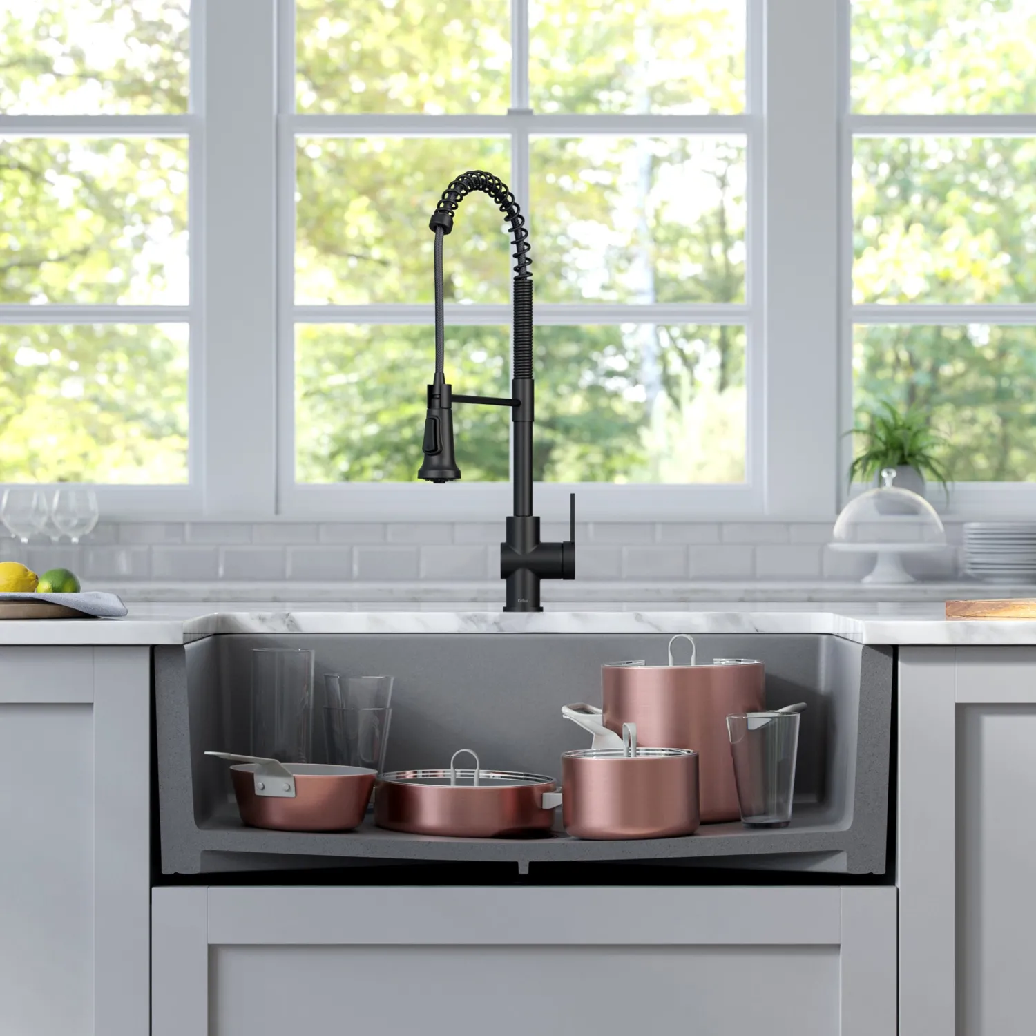 Online Turino 33" Reversible Apron Front Fireclay Kitchen Sink in Matte Grey Single Bowl Sinks|Apron Front / Farmhouse Sinks