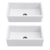 Discount Turino 33" Reversible Apron Front Fireclay Kitchen Sink in Matte White Single Bowl Sinks|Apron Front / Farmhouse Sinks