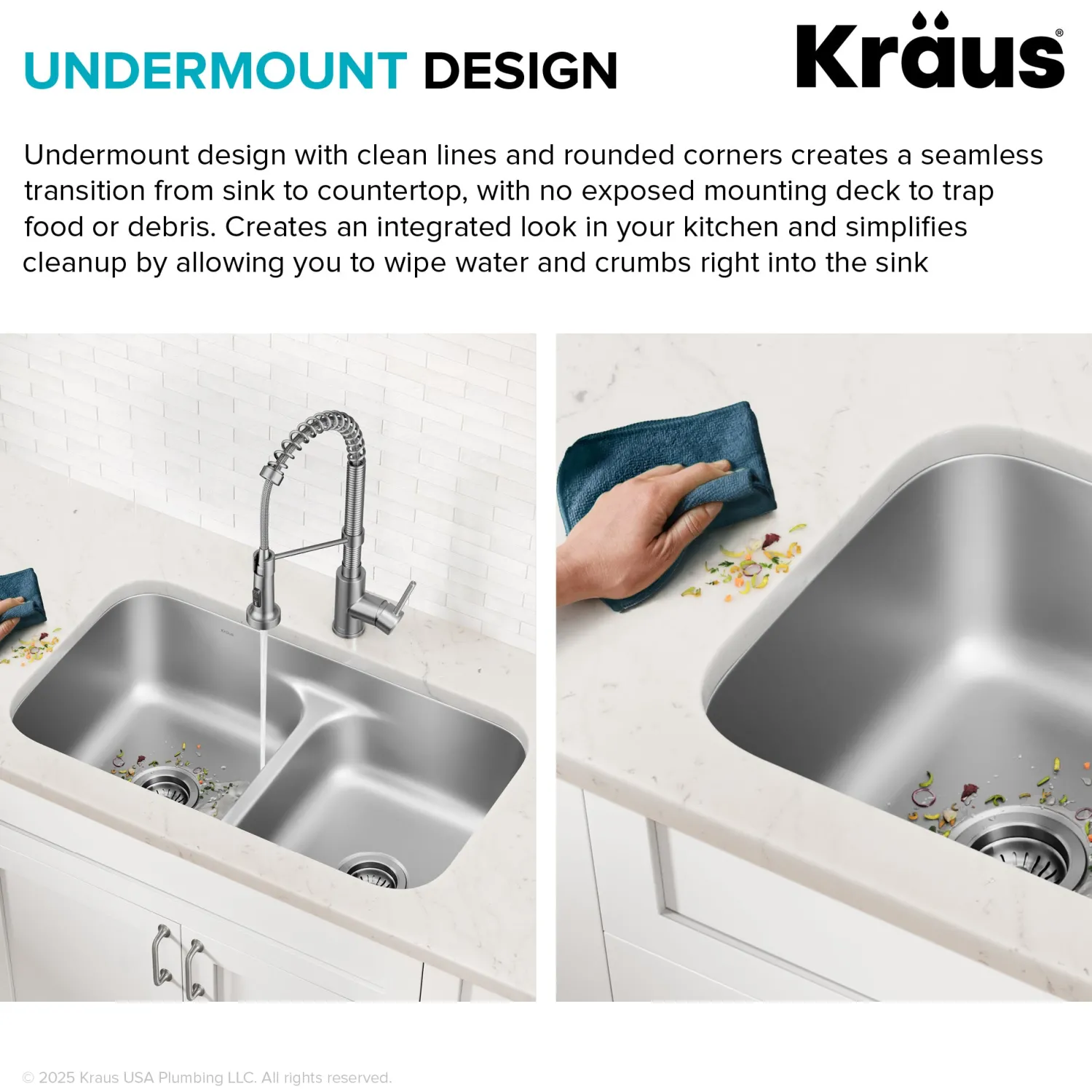 Hot 32" Undermount 60/40 Double Bowl Stainless Steel Kitchen Sink Stainless Steel Sinks|Double Bowl Sinks