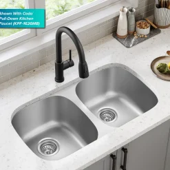 Clearance 32" Undermount 50/50 Double Bowl Stainless Steel Kitchen Sink Stainless Steel Sinks|Double Bowl Sinks
