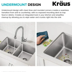 Best 33” Undermount Double Bowl Stainless Steel Kitchen Sink Double Bowl Sinks|Undermount Sinks
