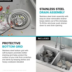 Best 33” Undermount Double Bowl Stainless Steel Kitchen Sink Double Bowl Sinks|Undermount Sinks