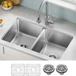 Best 33” Undermount Double Bowl Stainless Steel Kitchen Sink Double Bowl Sinks|Undermount Sinks