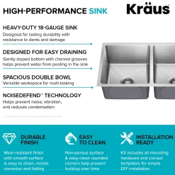 Best 33” Undermount Double Bowl Stainless Steel Kitchen Sink Double Bowl Sinks|Undermount Sinks