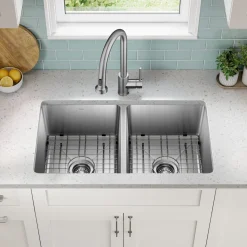 Best 33” Undermount Double Bowl Stainless Steel Kitchen Sink Double Bowl Sinks|Undermount Sinks