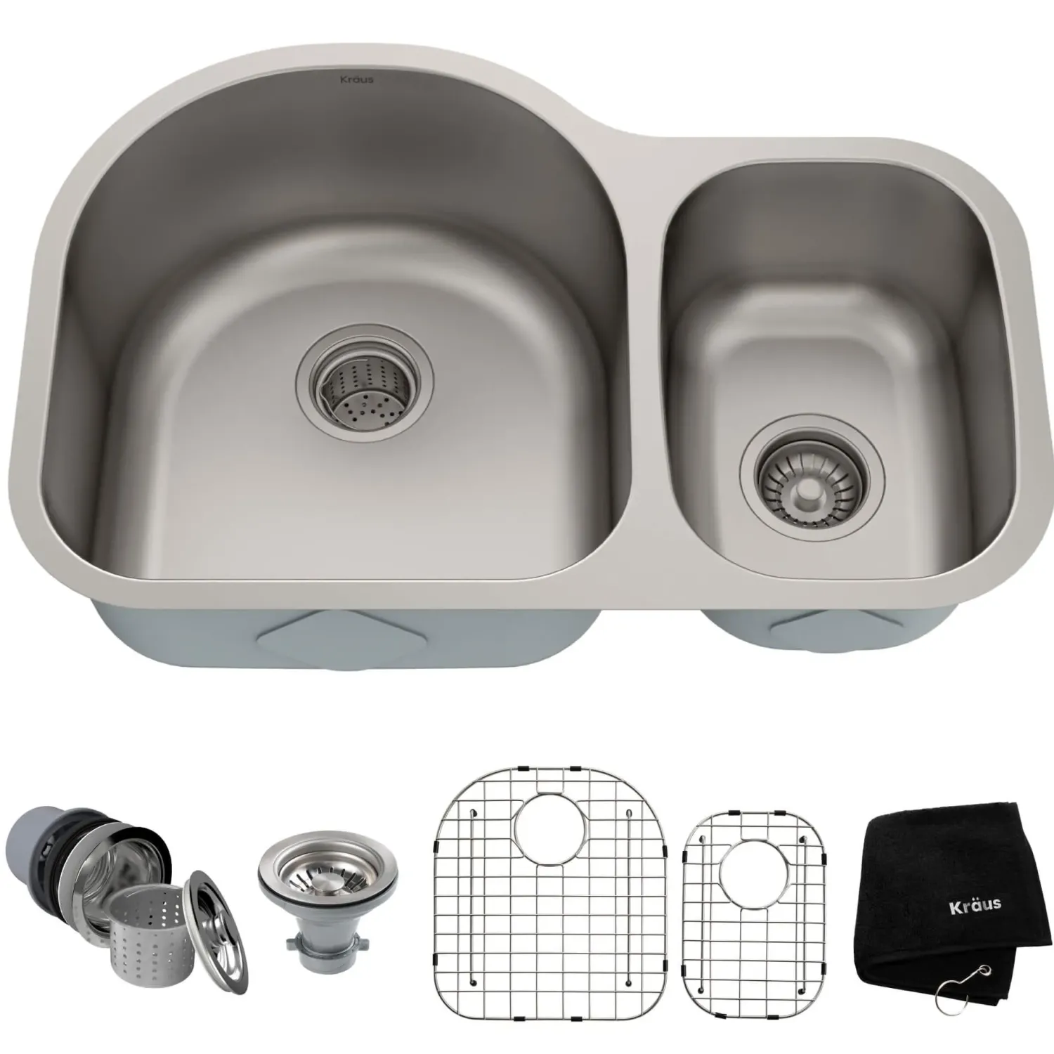 Outlet 30" Undermount 60/40 Double Bowl 16 Gauge Stainless Steel Kitchen Sink KBU21 Stainless Steel Sinks|Double Bowl Sinks