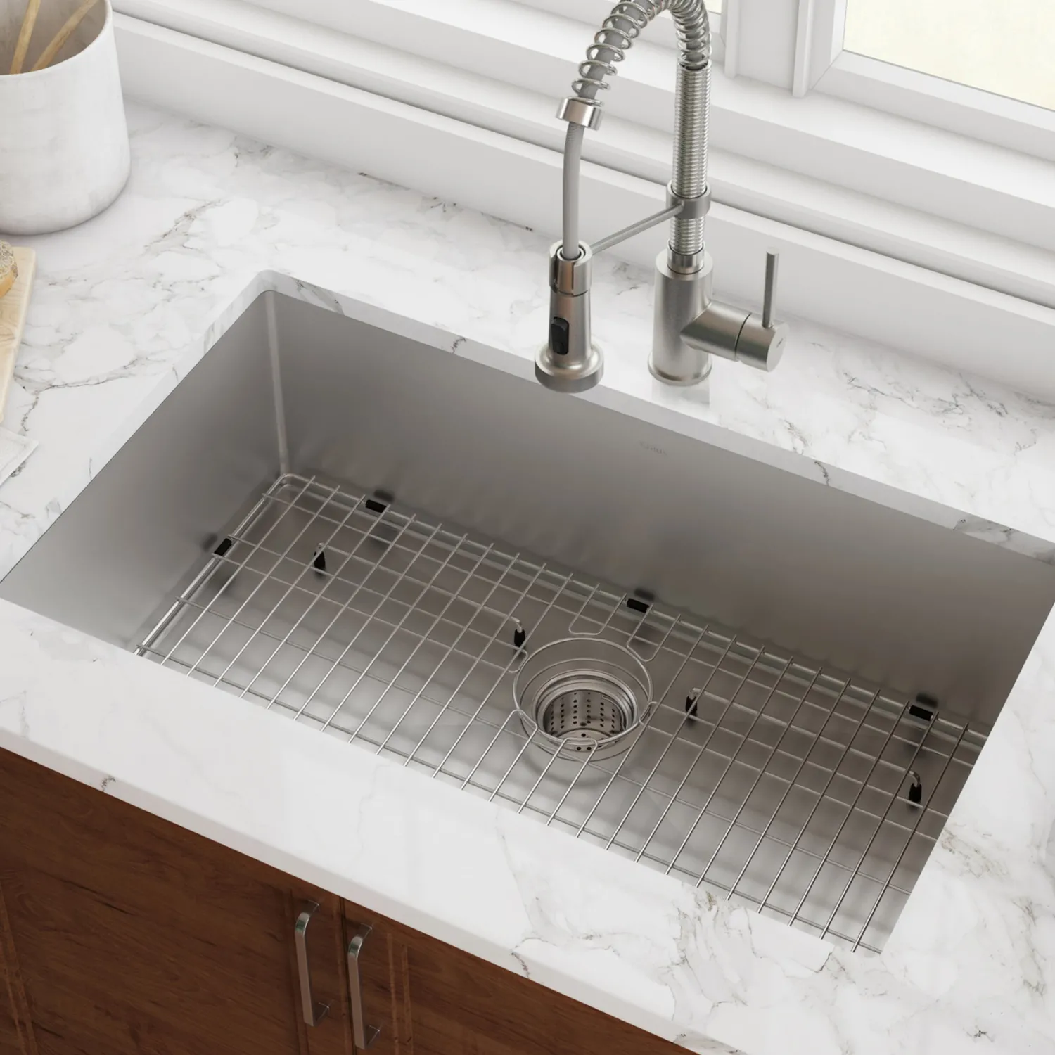 Outlet 26" Undermount 16 Gauge Single Bowl Stainless Steel Small Radius Kitchen Sink Stainless Steel Sinks|Single Bowl Sinks