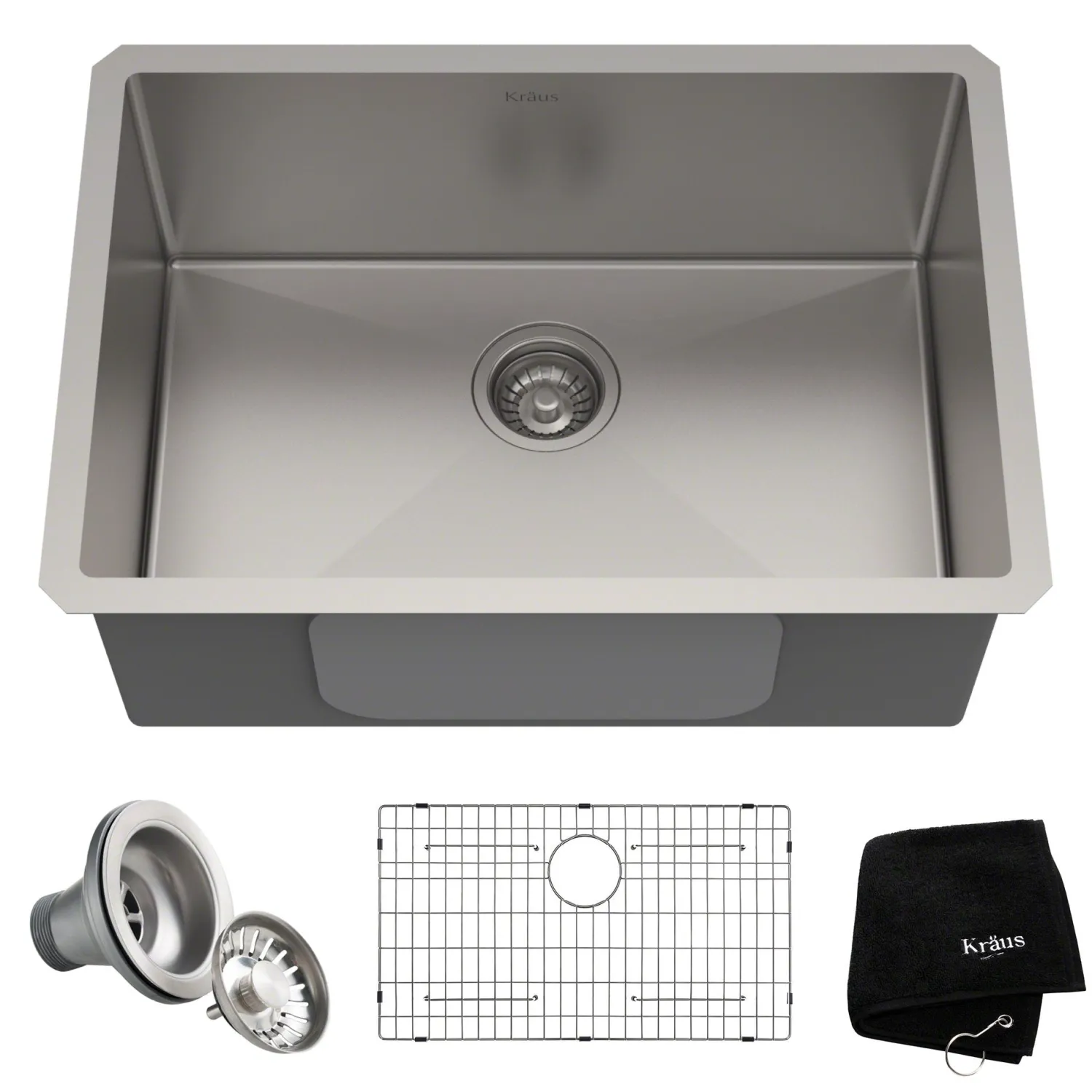 Outlet 26" Undermount 16 Gauge Single Bowl Stainless Steel Small Radius Kitchen Sink Stainless Steel Sinks|Single Bowl Sinks