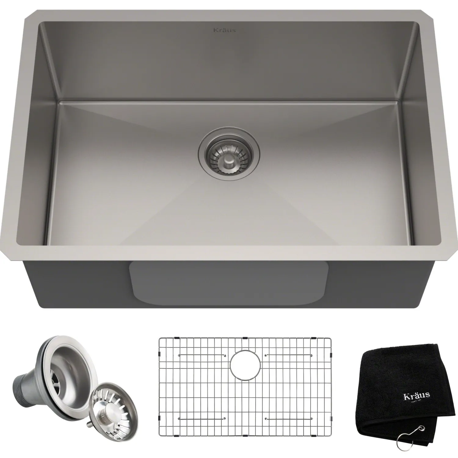 Online 28" Undermount 16 Gauge Single Bowl Stainless Steel Small Radius Kitchen Sink Stainless Steel Sinks|Single Bowl Sinks
