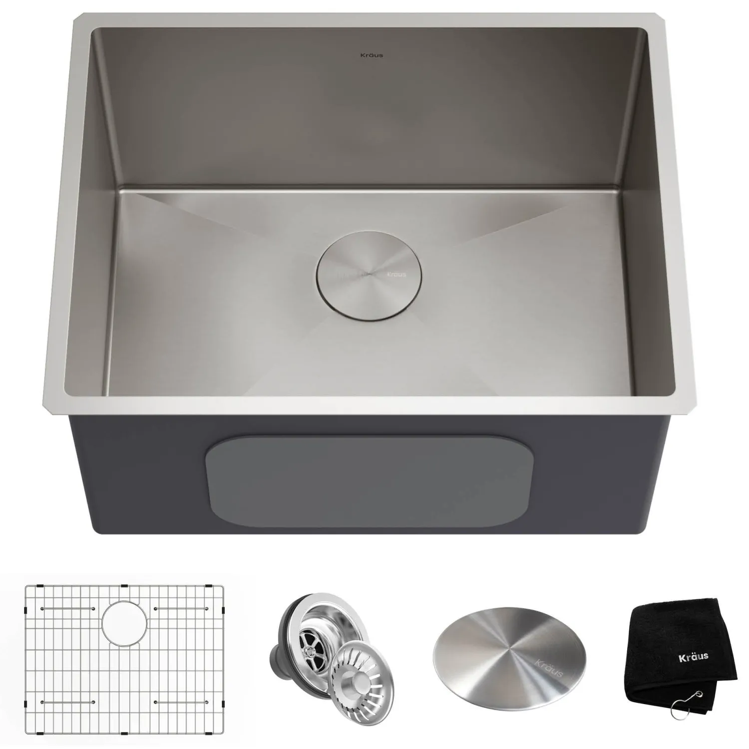 Clearance 24" Undermount 16 Gauge Stainless Steel Laundry Utility Sink Stainless Steel Sinks|Single Bowl Sinks