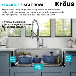Hot 32” Undermount 18 gauge Stainless Steel Single Bowl Kitchen Sink Stainless Steel Sinks|Undermount Sinks