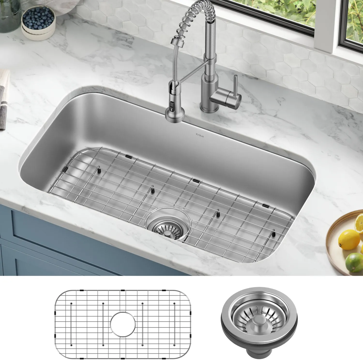 Hot 32” Undermount 18 gauge Stainless Steel Single Bowl Kitchen Sink Stainless Steel Sinks|Undermount Sinks