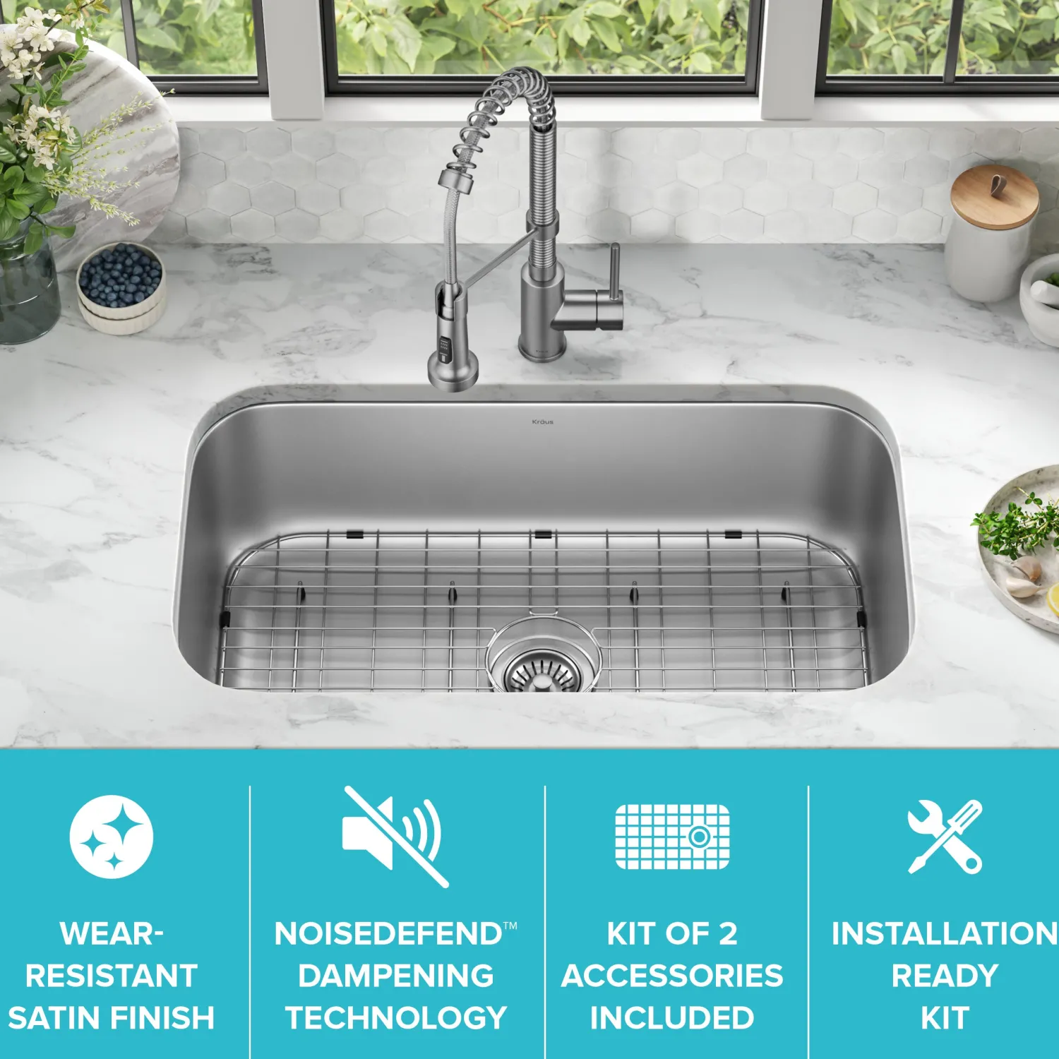 Hot 32” Undermount 18 gauge Stainless Steel Single Bowl Kitchen Sink Stainless Steel Sinks|Undermount Sinks